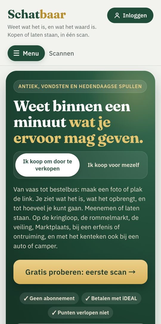 Voorpagina van schatbaar.nl